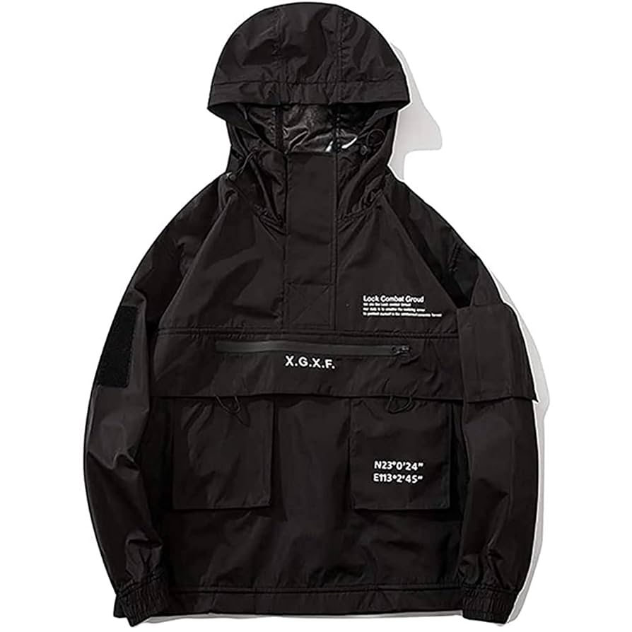 t.chn様　WIND BREAKER HOODY JACKET HYMCX Autumn Techwear Jacket Black Fashion Clothing Clothes